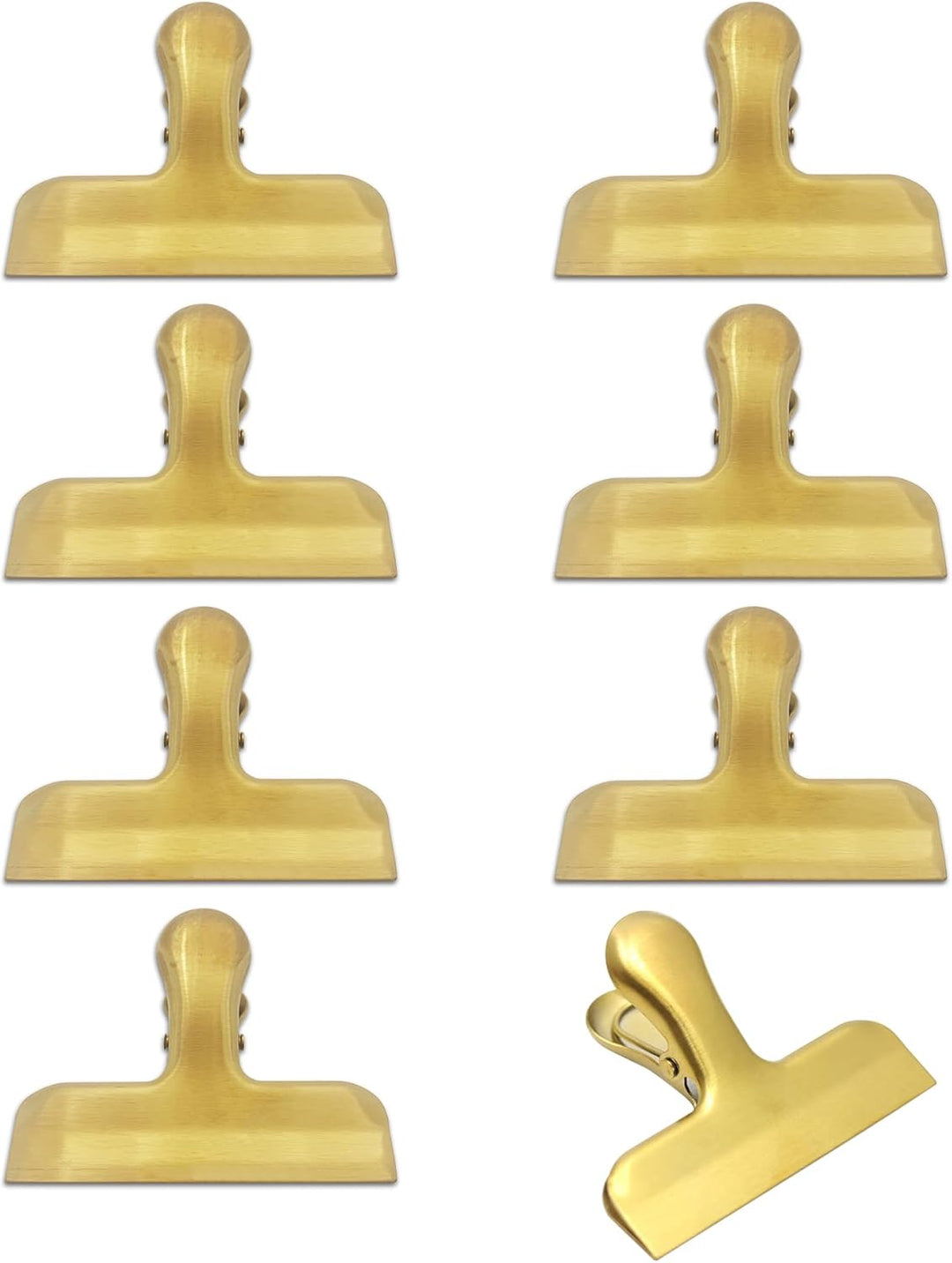 Design Verschlussclips für Lebensmittelbeutel, Tüten und Dokumente aus hochwertigem Edelstahl in Gol