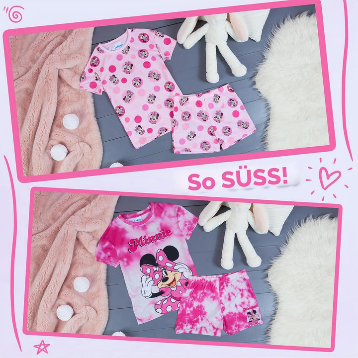 Get Trend Schlafanzug Mädchen Kurz Pyjama Kinder 2er Set Schlafanzug Teenager Kurzarm Sommer Loungew