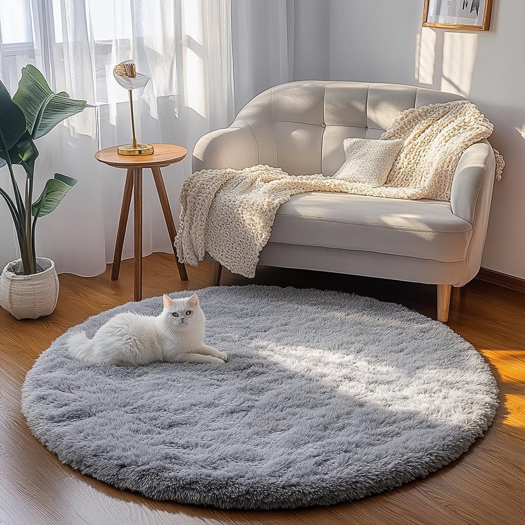 Teppich Rund Teppich Wohnzimmer Hochflor Teppiche Langflor Wohnzimmerteppich für Wohnzimmer Flauschi