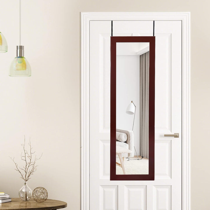 COSTWAY 120cm Schmuckschrank mit Ganzkörperspiegel und eingebautem Schminkspiegel, Schmuck Spiegelsc