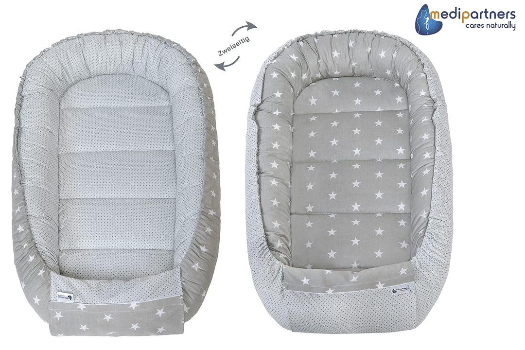 Medi Partners 5 teilig Babynestchen Set Babynest 100x60x15 herausnehmbarer Einsatz Bett Kuschelnest