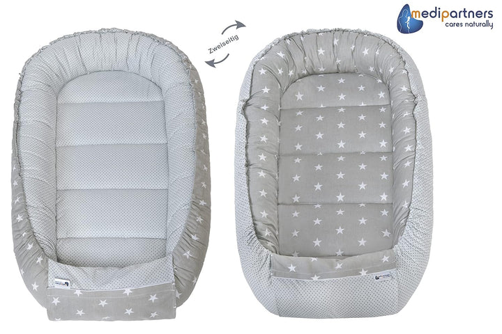 Medi Partners 5 teilig Babynestchen Set Babynest 100x60x15 herausnehmbarer Einsatz Bett Kuschelnest