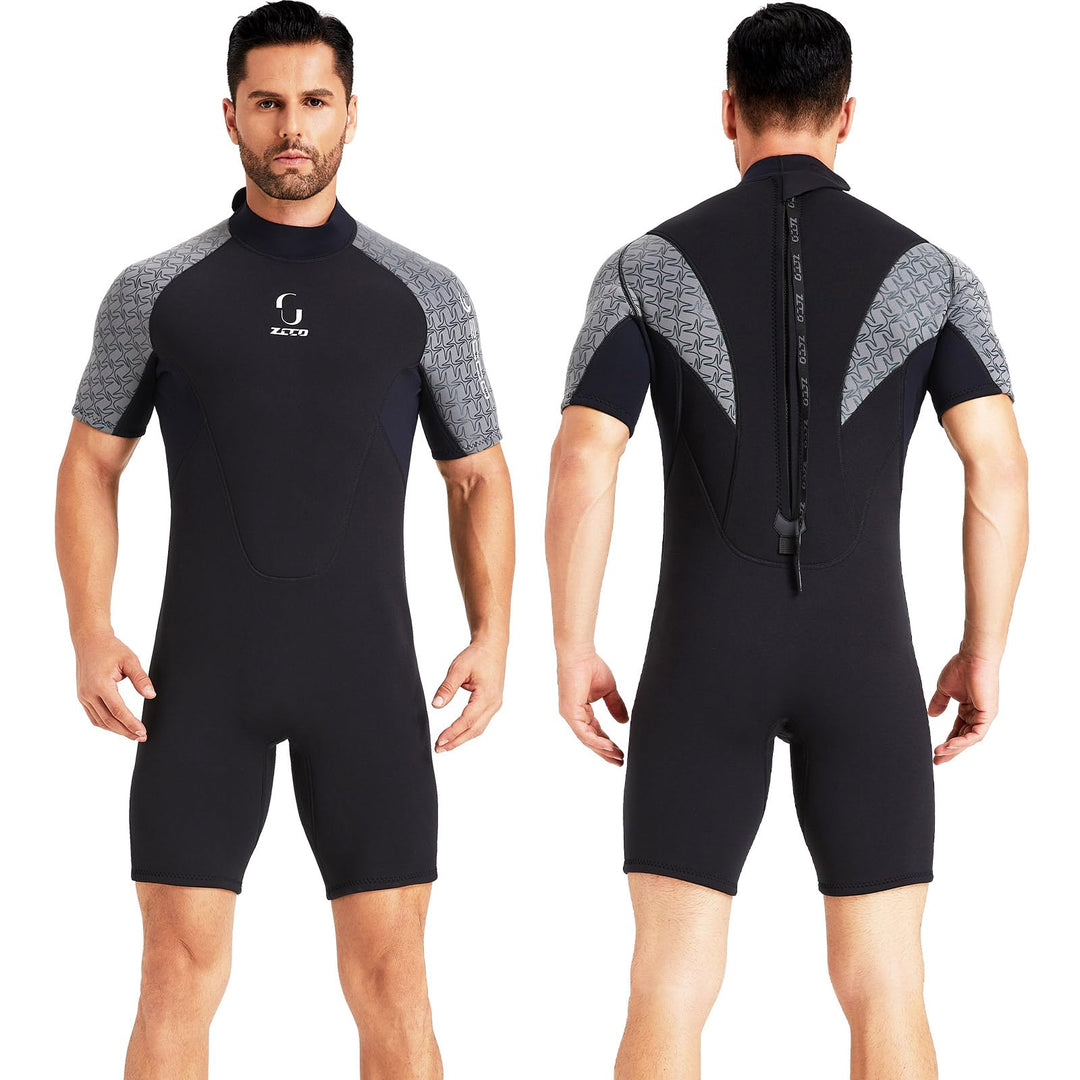 Neoprenanzug Damen Rückenreissverschluss Kurzer Neoprenanzug Herren 3mm Neopren Kurzarm Neoprenanzug