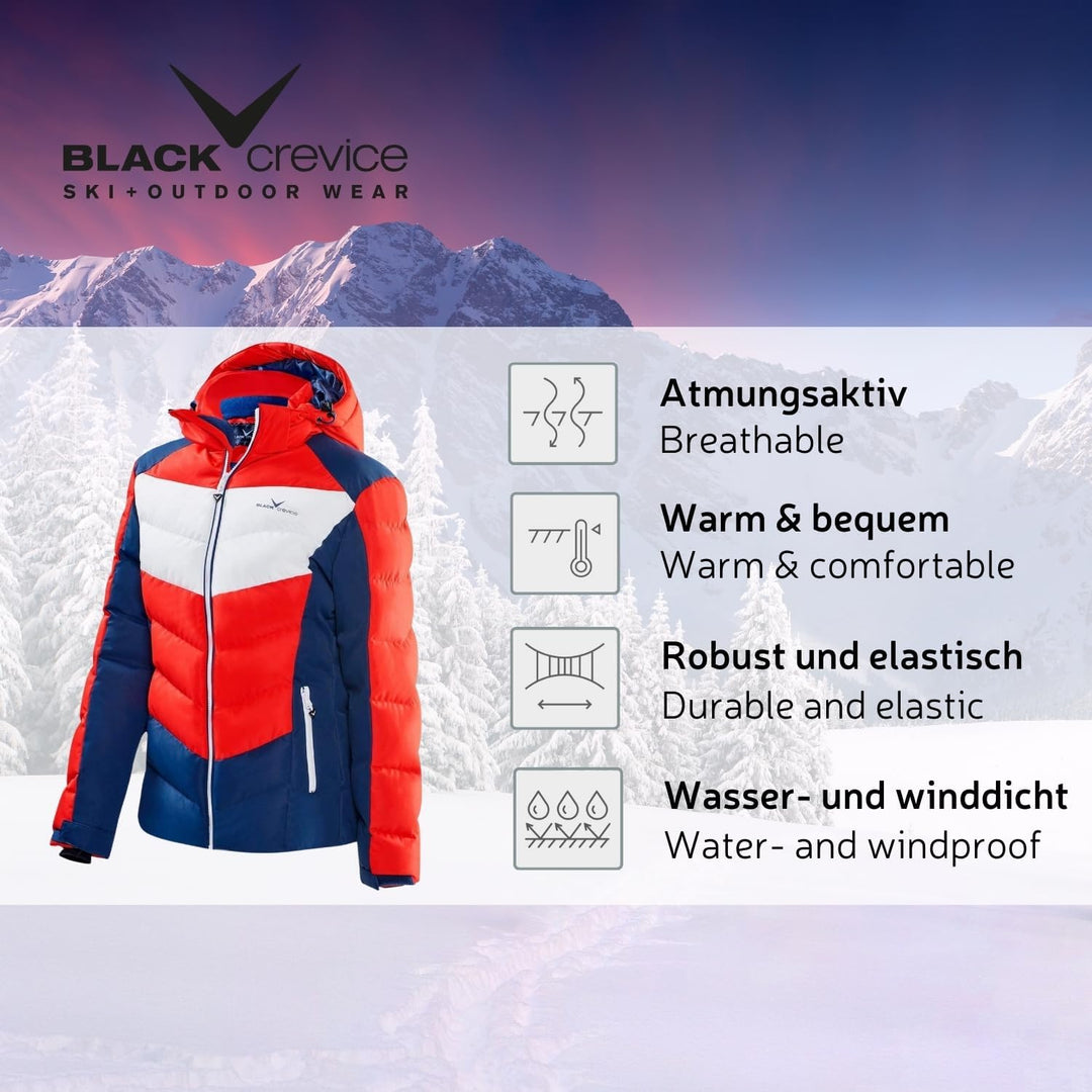 Black Crevice Damen Damen Skijacke Damen Skijacke 38 orange/blau/weiss, 38 orange/blau/weiss