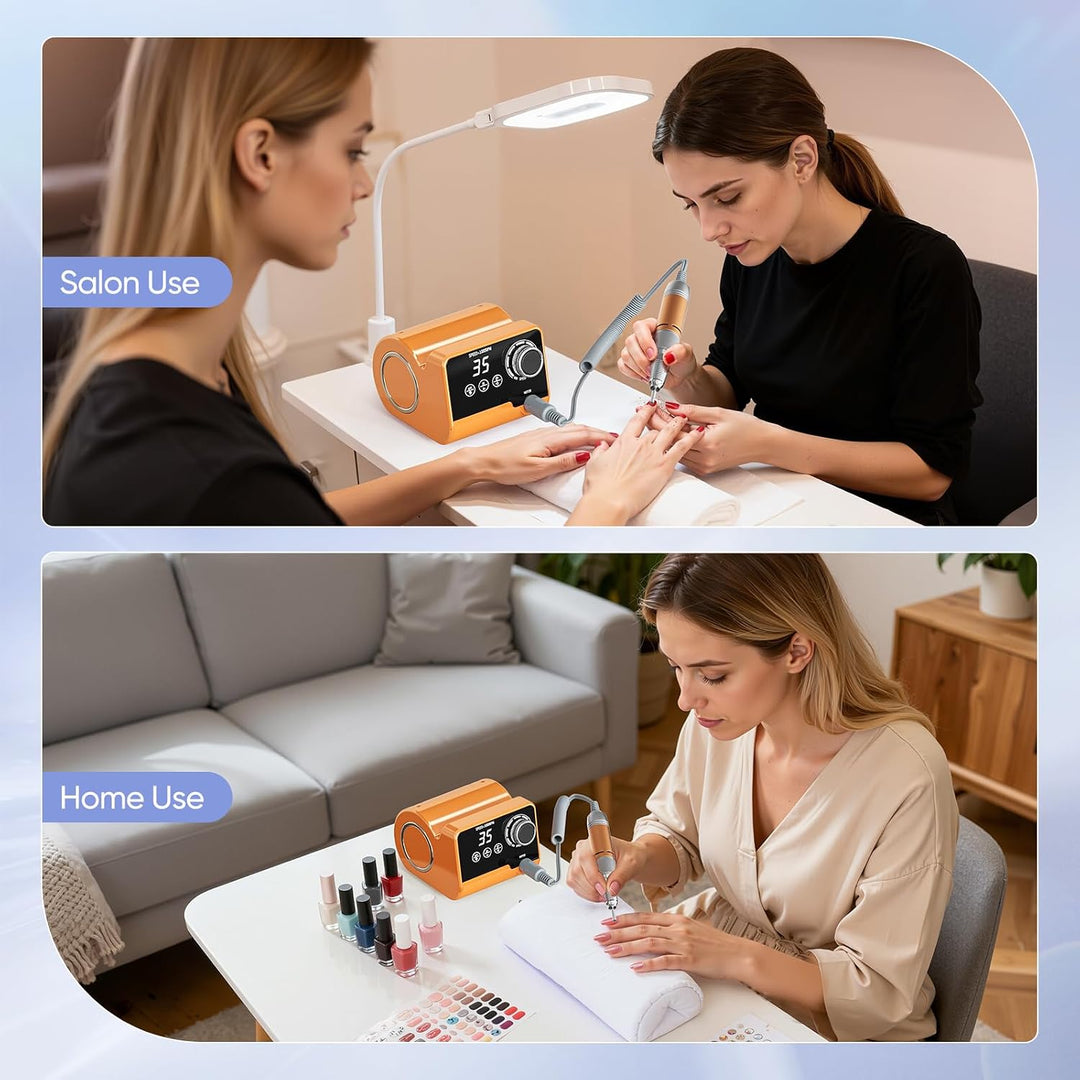 Professionelle Elektrische Nagelfräser, 35000 U/Min Maniküre Pediküre Set mit 6 Fräser, LED Display