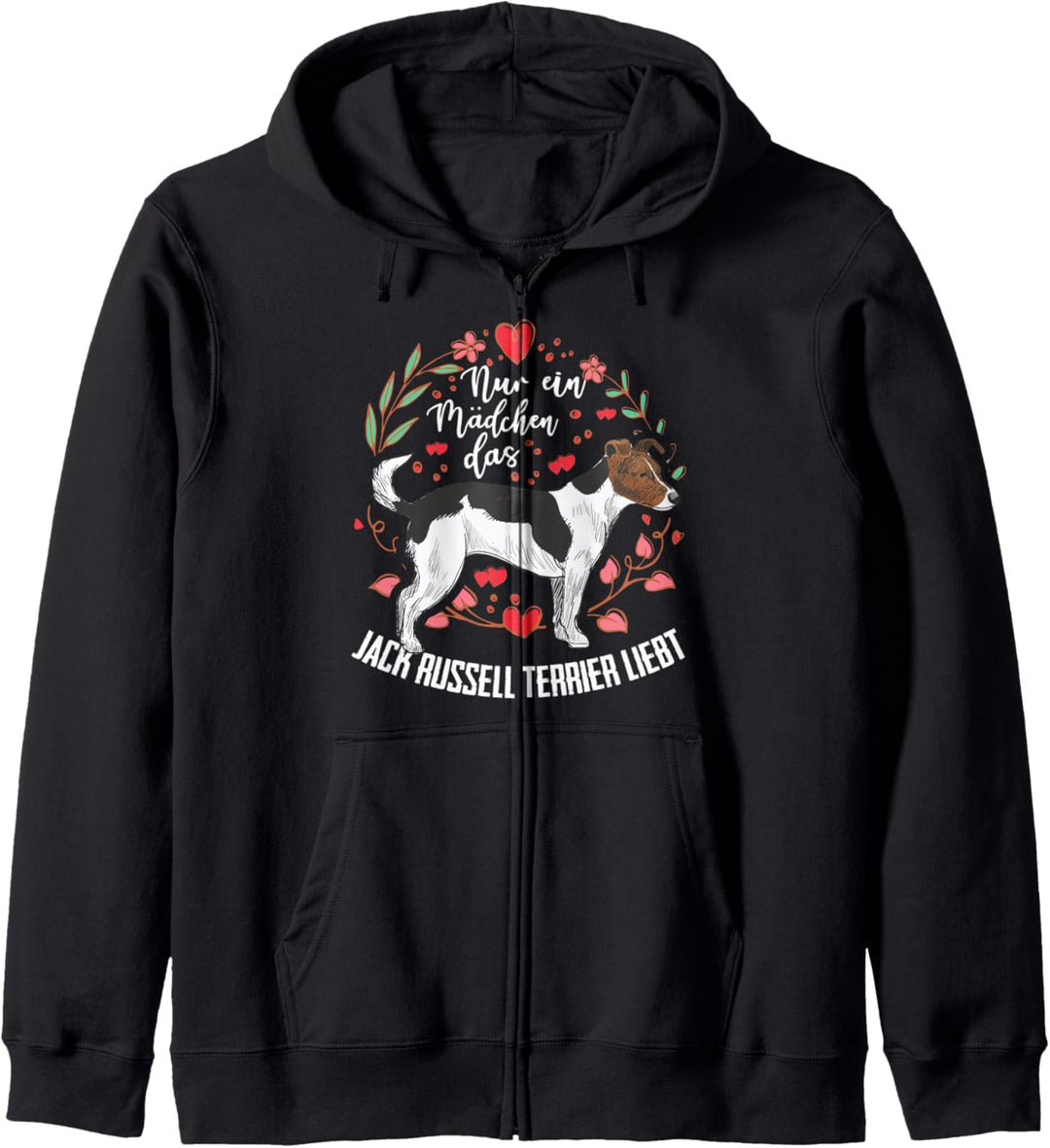 Jack Russel Terrier Mädchen Das Hunde Liebt Herzen Geschenk Kapuzenjacke