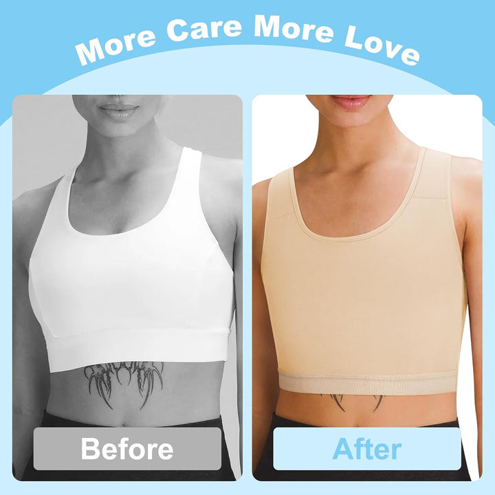 Brust Binder für Transgender Halb FTM Binder Trans Atmungsaktive Breast Binder Nude 3XL, Nude 3XL