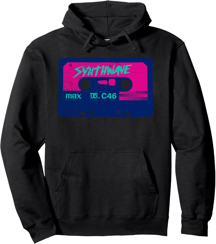 Synthwave Retrowave Aesthetic Vintage Drive Laser Kassette Pullover Hoodie