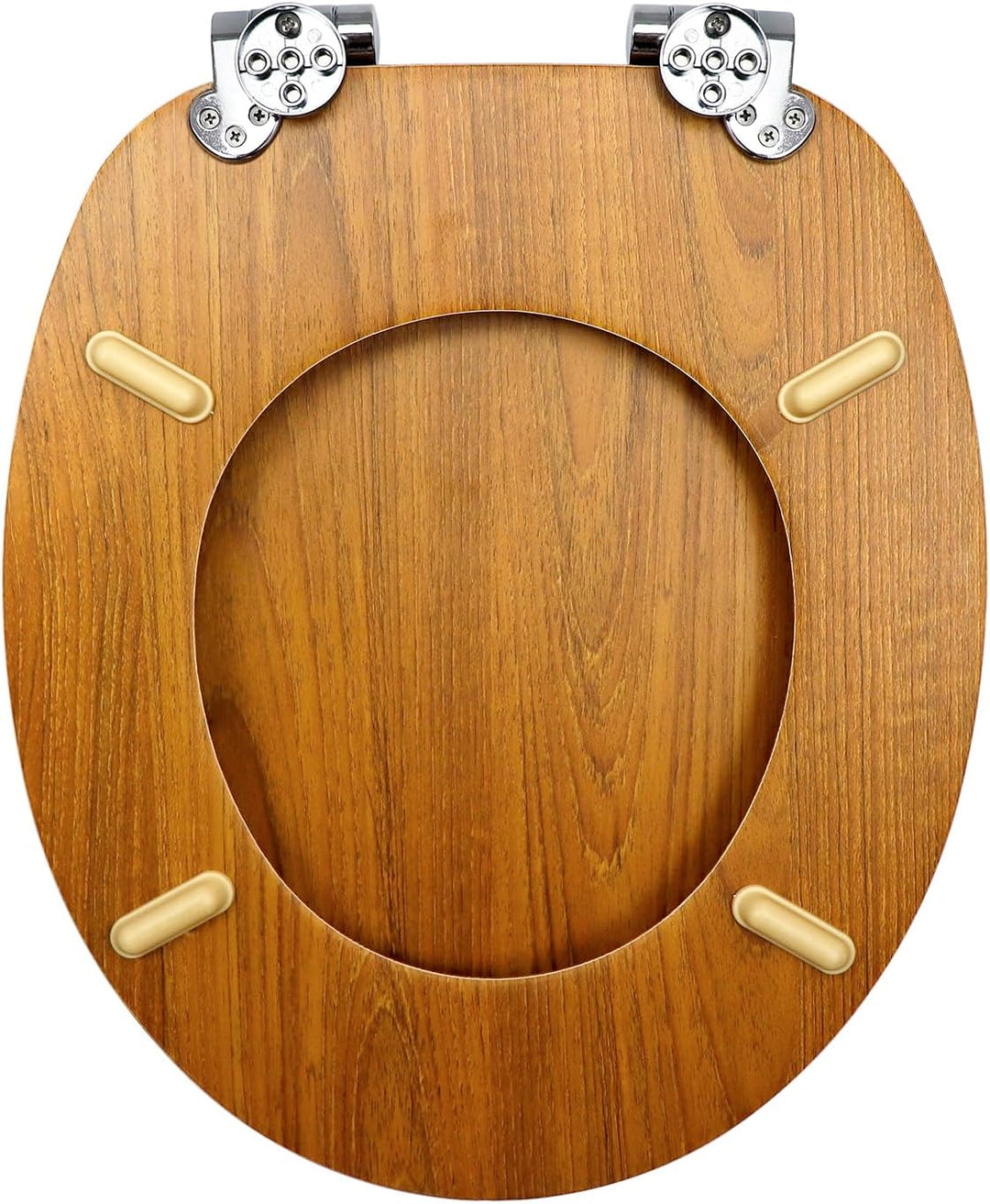 WC Sitz mit Absenkautomatik, Toilettendeckel aus MDF Holz, Toilettensitz mit Holzoptik-Furnier (Roya