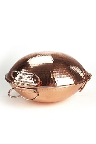 CopperGarden® Cataplana Bräter aus handverzinntem gehämmerten Kupfer mit ca 24 cm Durchmesser I Port