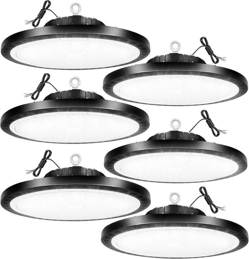 6Pack 100W LED Hallenbeleuchtung UFO Industrielampe Werkstattlampe IP66 Wasserdicht Werkstattleuchte