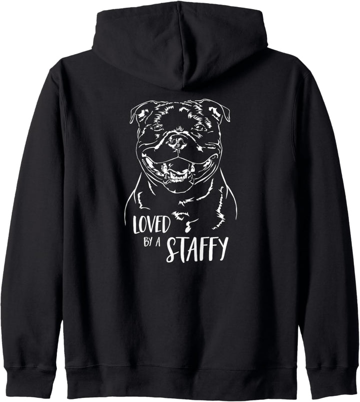 Staffordshire Bullterrier loved by a staffy Hundespruch Kapuzenjacke