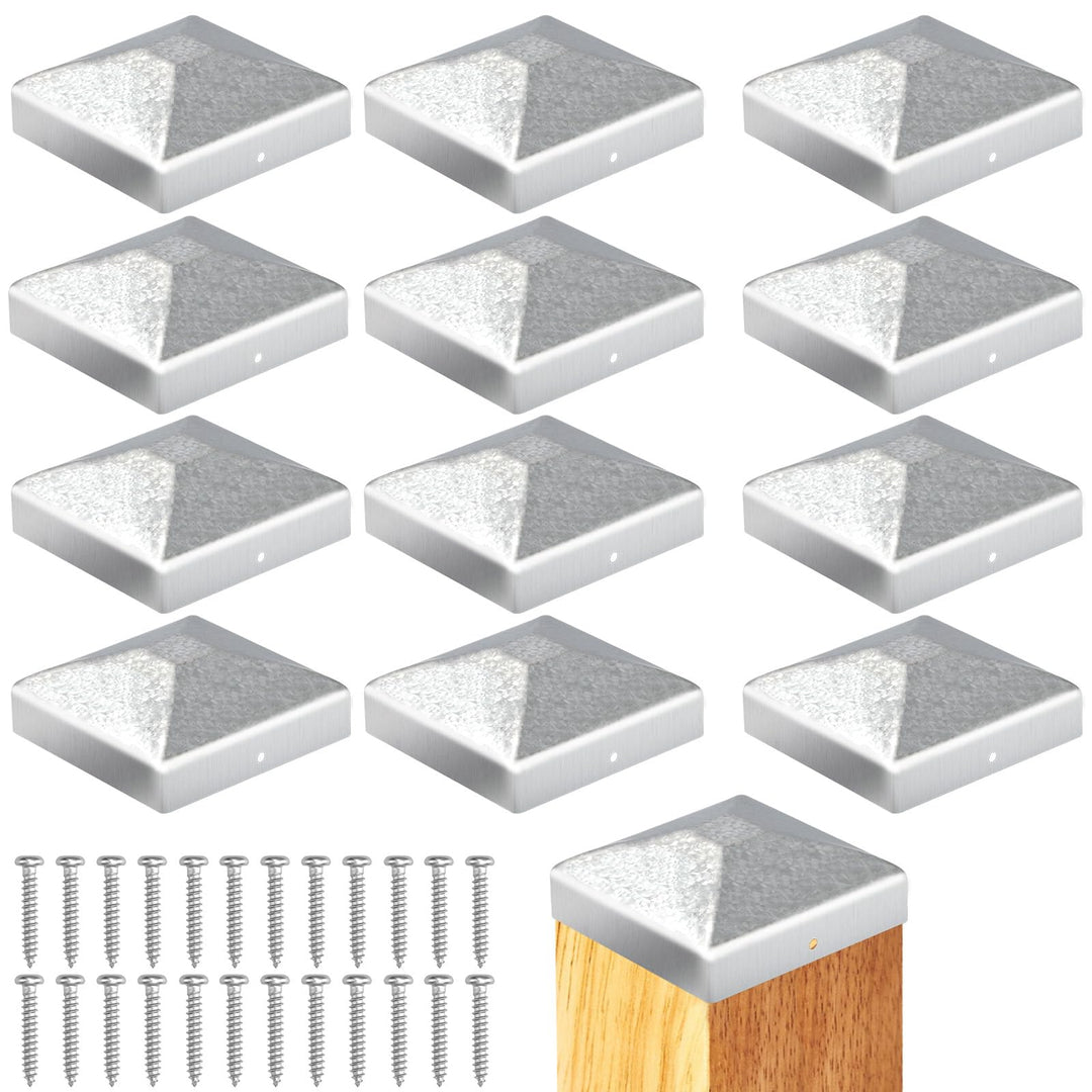 12 Stück Pfostenkappe 7x7cm Pfostenkappen Zaunpfosten Kappen Holzpfosten Bodenhülsen Zaun Abdeckkapp