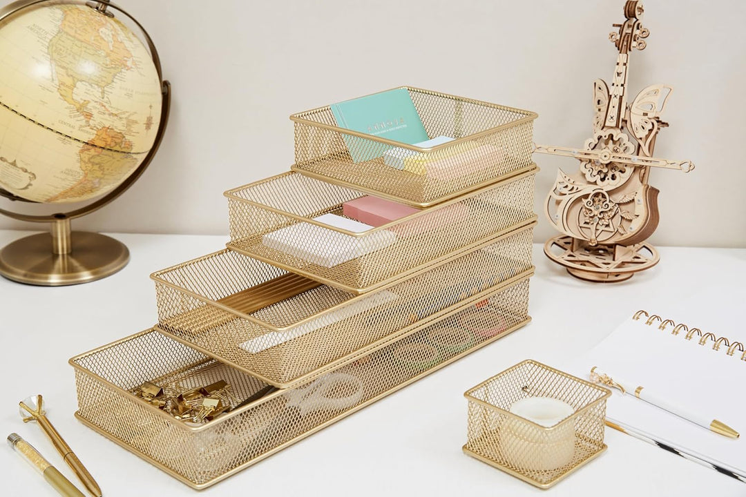Annova Netz-Schubladenschrank und Regal, Organizer, Aufbewahrungskorb, für Schule, Büro, Zubehör, 2