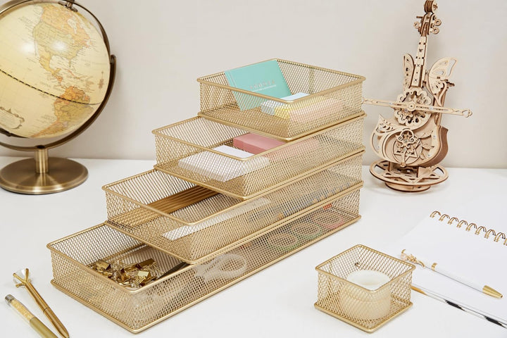 Annova Netz-Schubladenschrank und Regal, Organizer, Aufbewahrungskorb, für Schule, Büro, Zubehör, 2