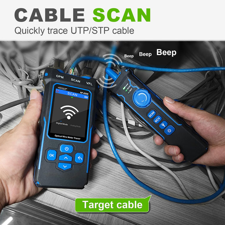 NOYAFA PoE Multifunktions-Netzwerkkabel-Tester für CAT5 CAT6 Tracker, optisches Leistungsmesser, Kab