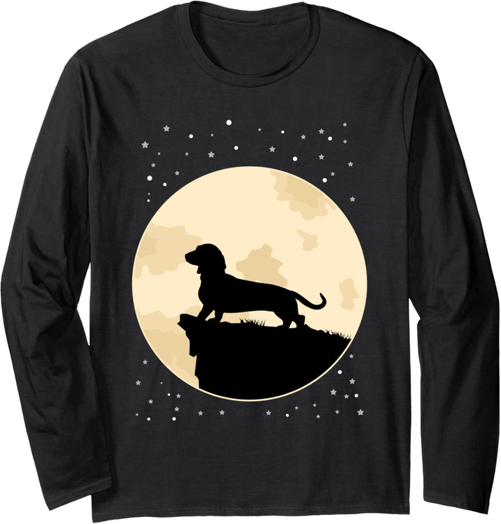 Dackel im Mond - Hundebesitzer Langarmshirt