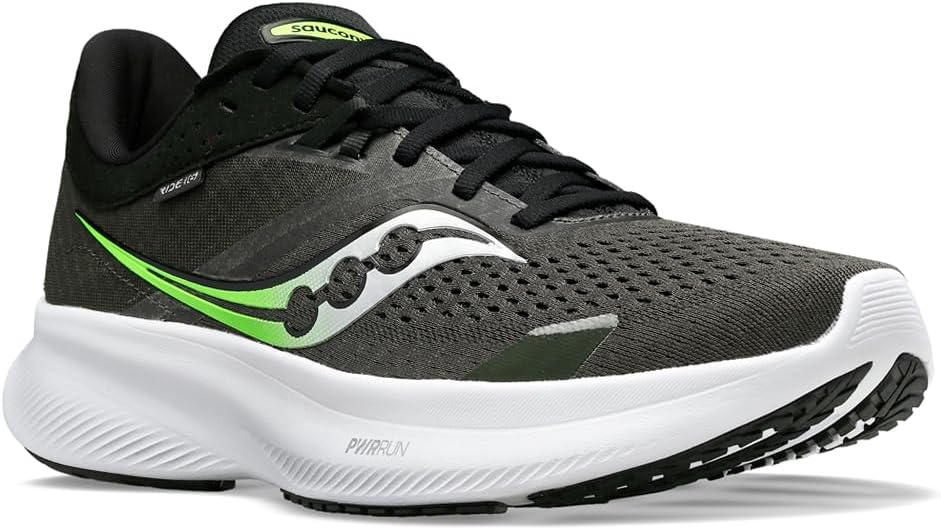 Saucony Men's Ride 16 Sneaker 40 EU 31 Umbra Slime, 40 EU 31 Umbra Slime