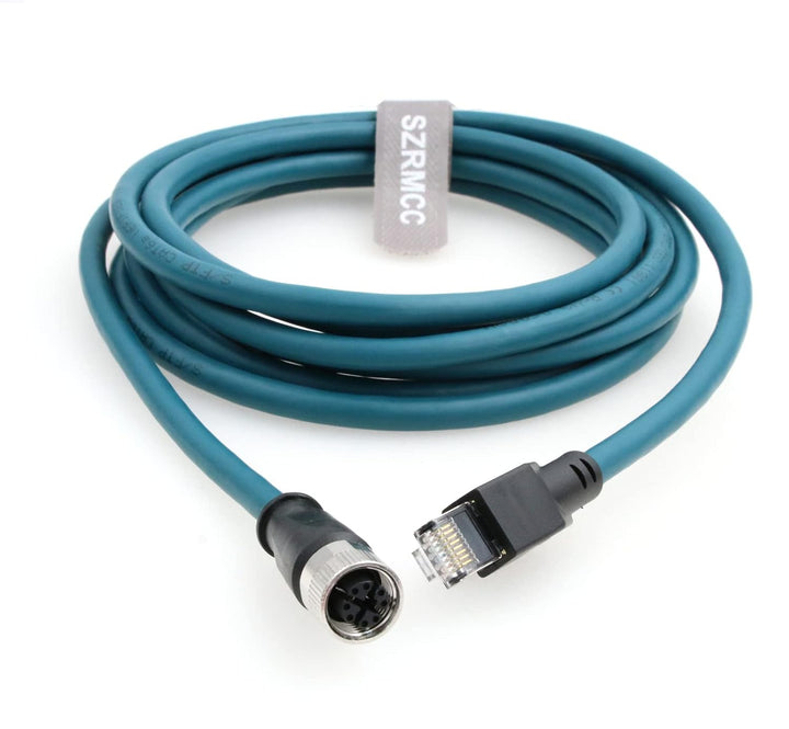 SZRMCC M12 X-Code 8 Pin Buchse auf RJ45 Ethernet Sensor Kabel Cat 7e Hochflexibel Wasserdicht Netzwe