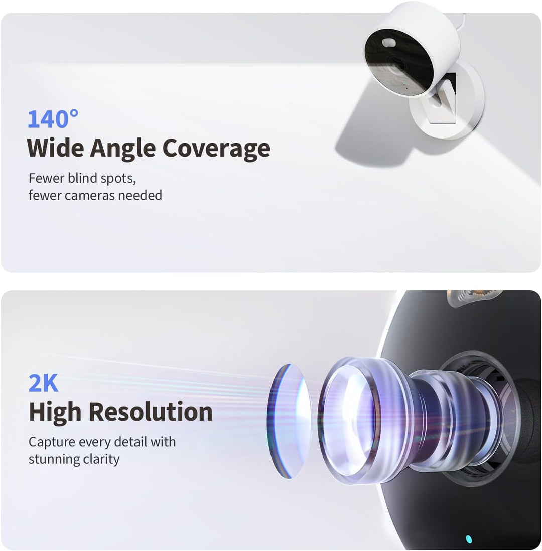 Aqara G100, 2K Sicherheitskamera für Innen &amp; Aussenbereich, HomeKit Secure Video, 2-Wege-Audio, Sche