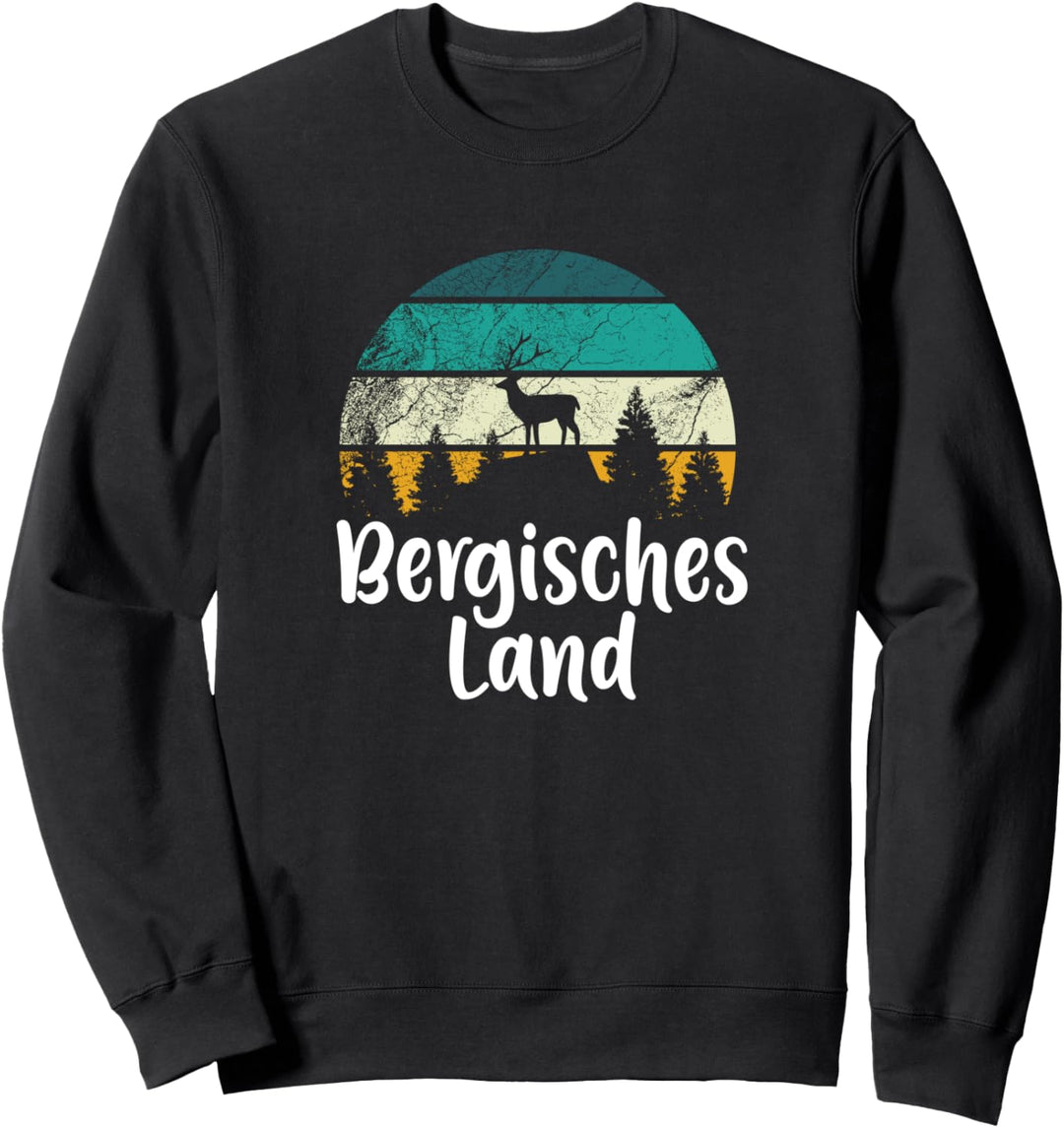 Bergisches Land - Retro Vintage Bunt Hirsch Urlaub Heimat Sweatshirt