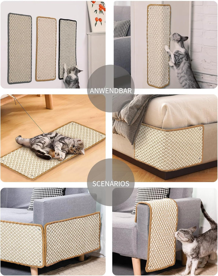 JanYoo 2 Stück Kratzmatte Katze, Kratzschutz Katzenkratzmatte Sisal Katzenkratzmatte Katzen Kratztep