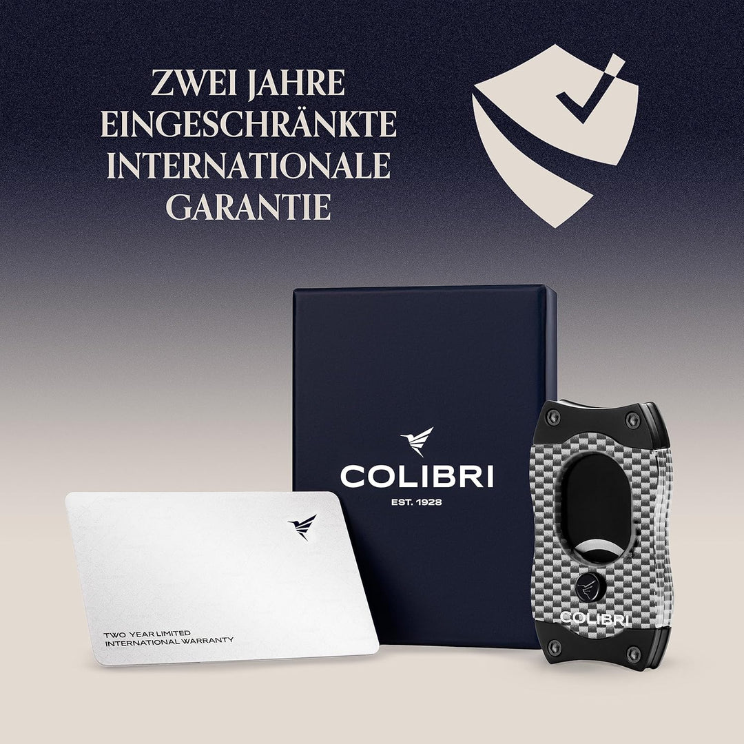 Colibri S-Cut Zigarrenschneider - Kohlefaser-Muster - Klassischer Gerader Schnitt - Bis zu 66 Ringma