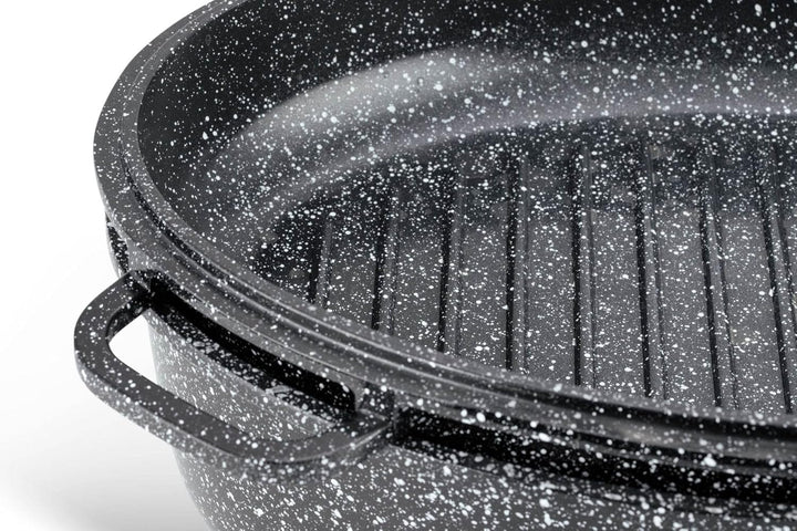 Aluguss Bräter, 8L Alugussbräter,Bratpfanne, zwei in eins, Gänsepfanne KB4036 SCHWARZ