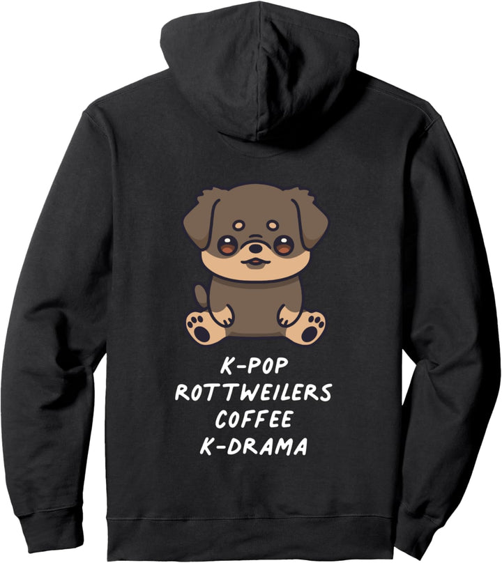 K-Pop Rottweilers Kaffee K-Drama Kawaii Dog Lover Music Pullover Hoodie