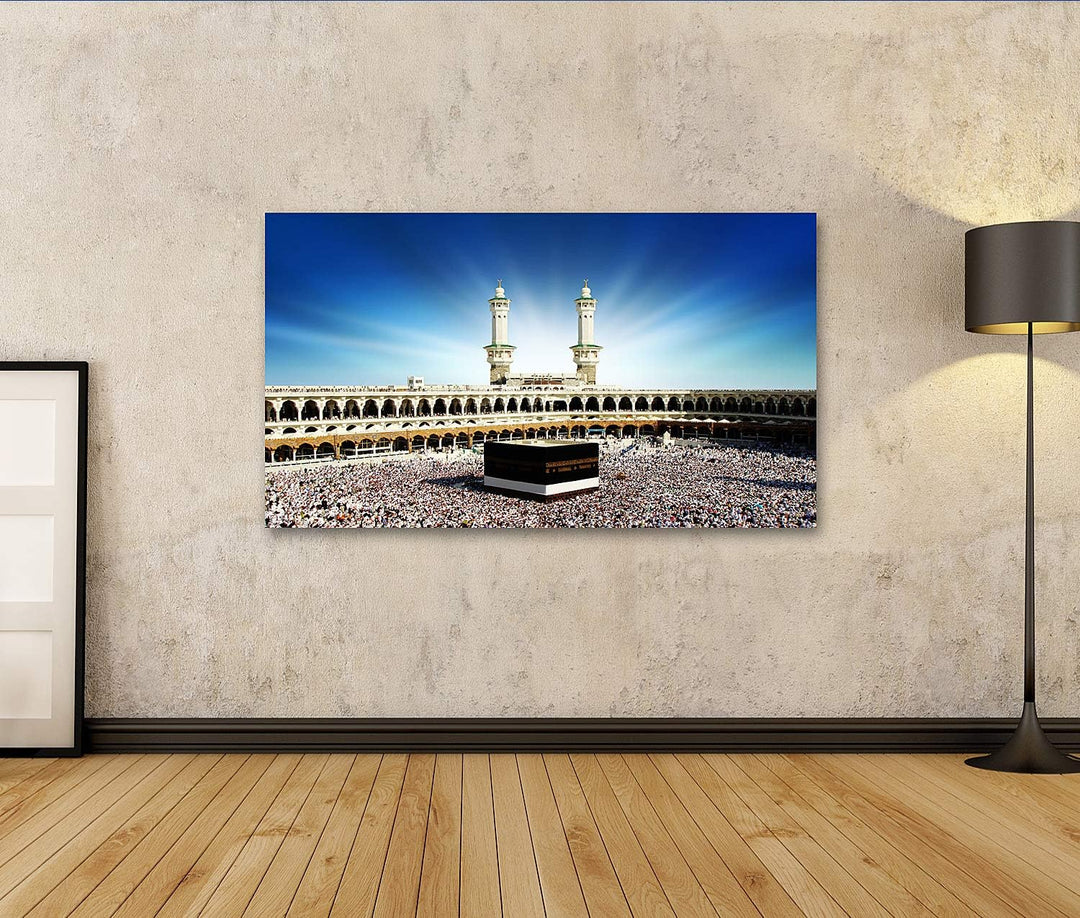 islandburner Bild auf Leinwand Kaaba Mekka Saudi Arabien Bilder Wandbilder Poster Leinwand 100x57cm,