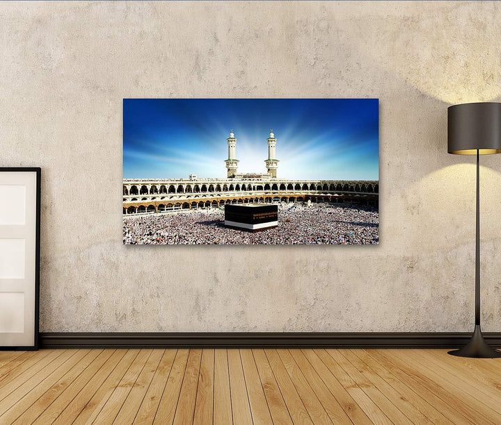 islandburner Bild auf Leinwand Kaaba Mekka Saudi Arabien Bilder Wandbilder Poster Leinwand 100x57cm,