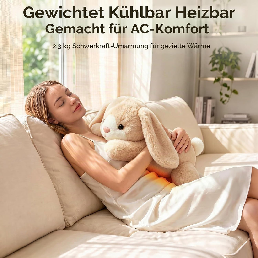 Mewaii 2,3 kg Hase Kuscheltier, Gewichtskuscheltiere für Erwachsene Kids | Erwärmbar Kühlbar, Gewich