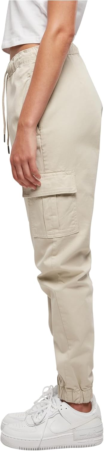 Urban Classics Damen Ladies High Waist Cargo Comfort Jogging Pants Hose, Softseagrass