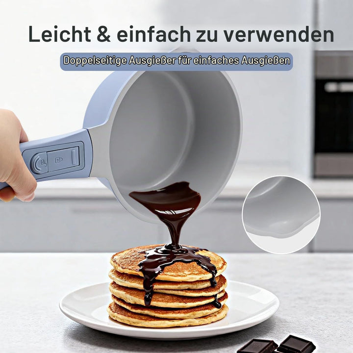 Keramik Stielkasserolle 20 cm mit Deckel, 2.5L Antihaft-Keramikbeschichtung Kasserolle mit Abnehmbar