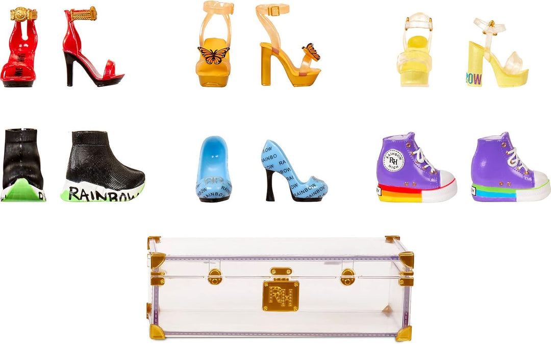 Rainbow High Deluxe Fashion Closet Spielset – 400+ modische Looks! Tragbarer transparenter Acryl-Spi