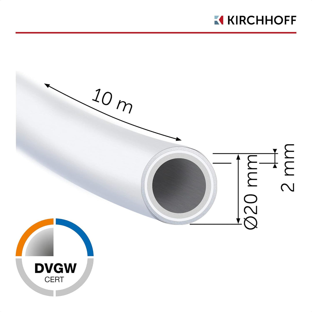 KIRCHHOFF | MSVR Rohr | 20 mm x 10 m | Aluverbundrohr | für Heizung | Fussbodenheizung | DVGW zertif