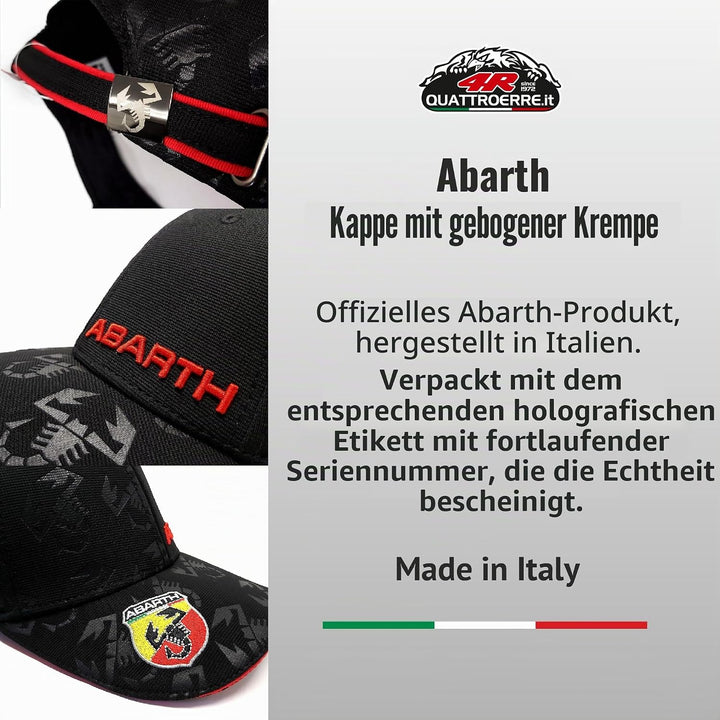 Abarth Schwarzer Hut mit Gebogenem Visier Single, Single