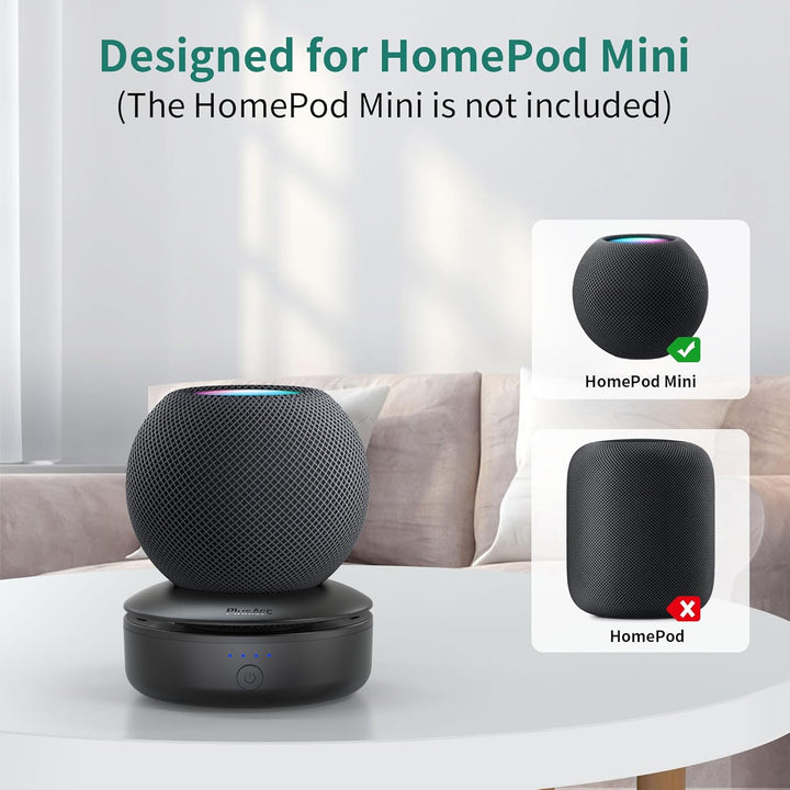 PlusAcc Akku Kompatibel mit HomePod Mini - Tragbare Ladestation Batterie Ständer Home Pod Mini Zubeh