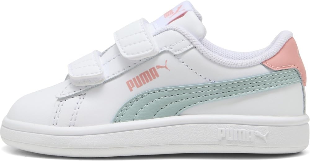 PUMA Unisex Baby Smash 3.0 L V Inf Sneaker, 21 EU Puma White Modern Mint Pink Fruit