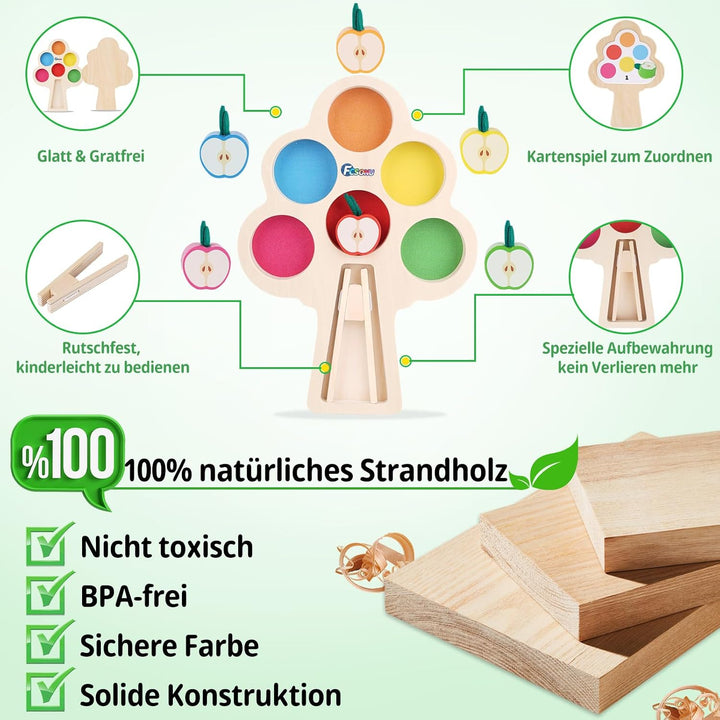 FCSONU Montessori Spielzeug ab 1 2 3 Jahre, Lernen Sortierspiel Feinmotorik | Kinder Farben Lernen M