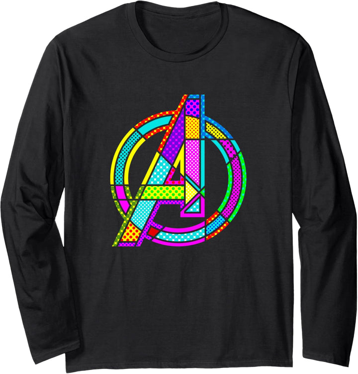 Marvel Avengers Comic Pop Art Logo Langarmshirt