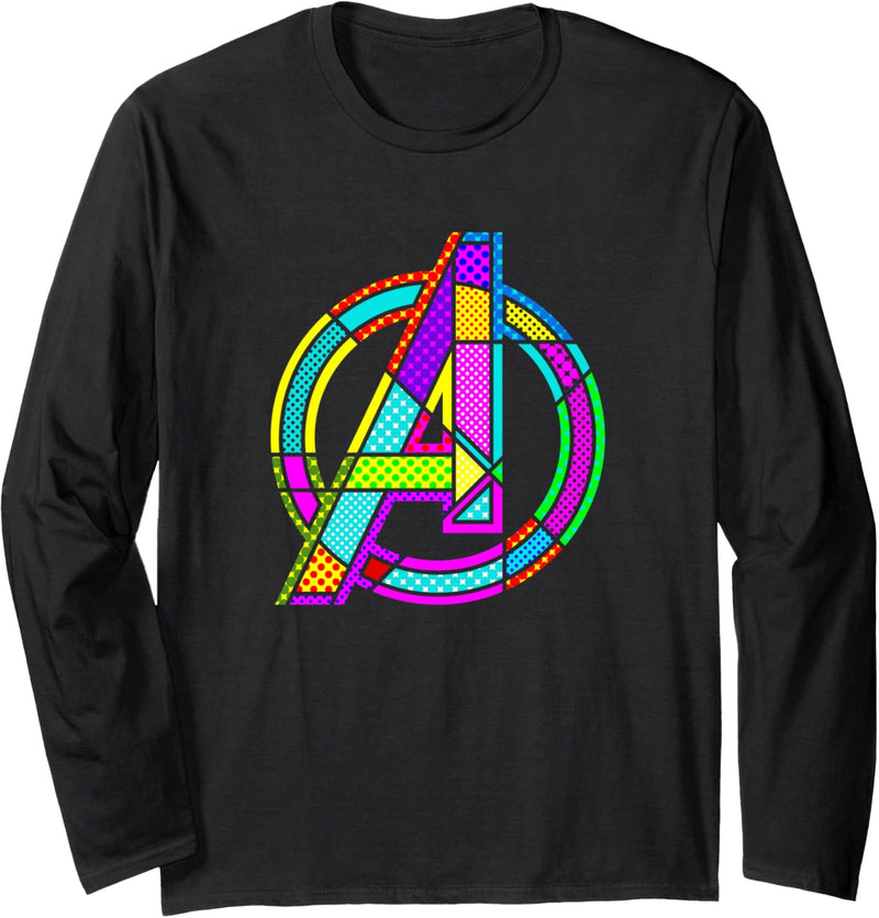 Marvel Avengers Comic Pop Art Logo Langarmshirt