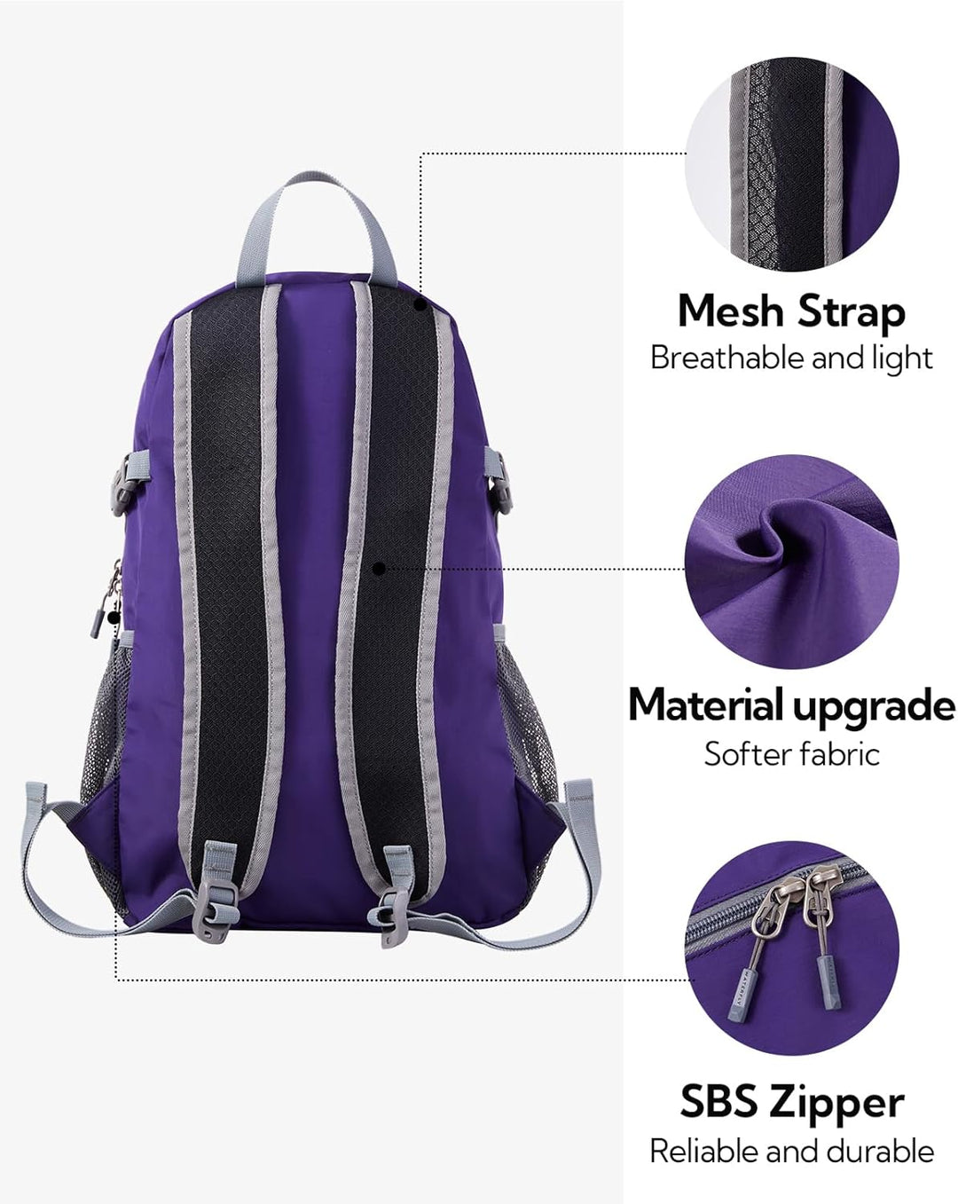 WATERFLY Ultraleicht Faltbar Klein Rucksack: 20L Leicht Packable Wanderrucksack Tagesrucksack Trekki