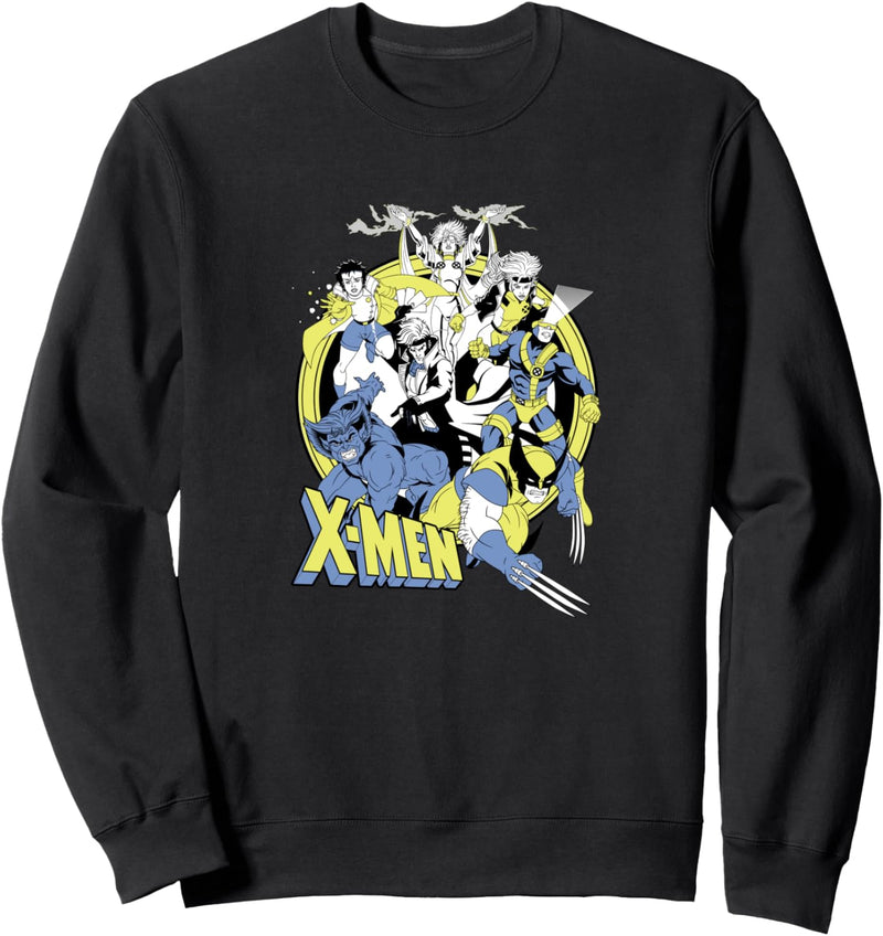 Marvel X-Men Retro Action Group Shot Logo Sweatshirt