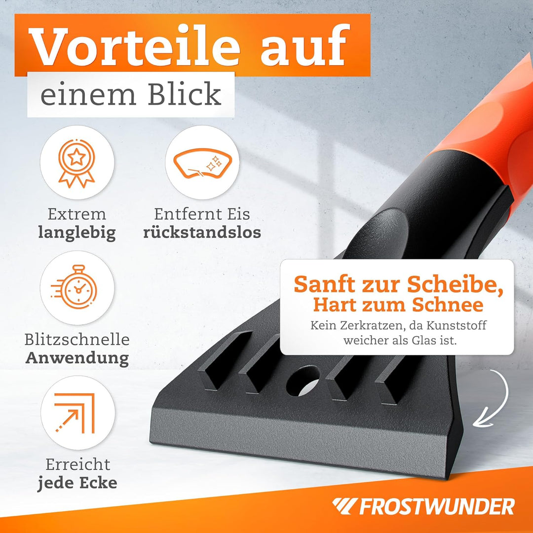 [Das Original - Eiskratzer Auto mit Besen - 41cm Profi Schneebesen Auto mit schonenden Borsten - Lei
