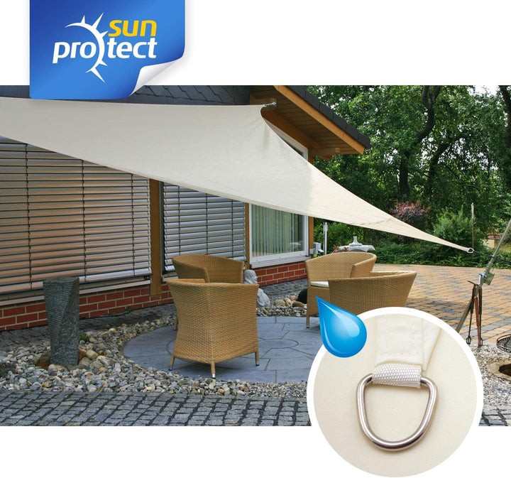 sunprotect 83278 wasserabweisend Sonnensegel Hydro, 3,6 x 3,6 x 5 m, 90° Grad Dreieck, wasserabweise