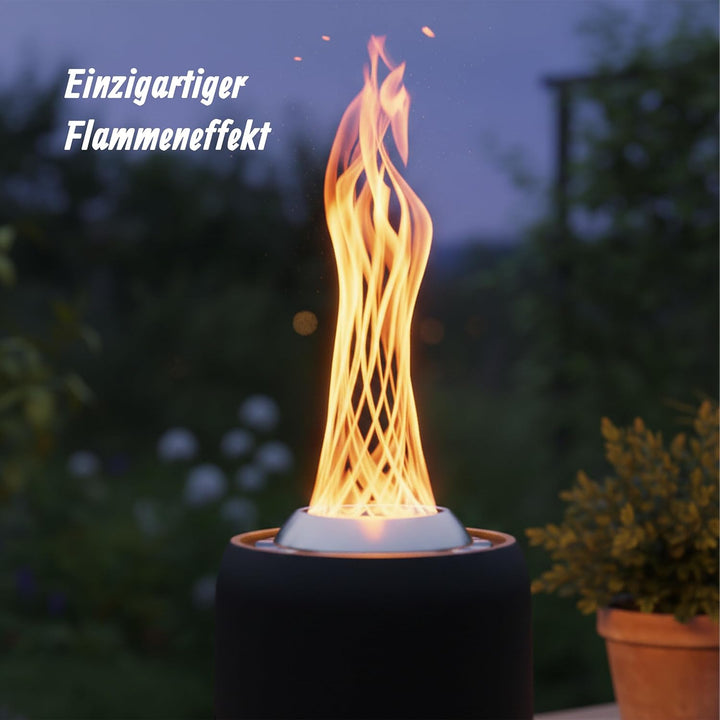 Relaxdays Tischkamin ohne Rauch, Edelstahl, HxD Ø 23,5 x 16,5 cm, rauchfreies Tischfeuer, Tragetasch