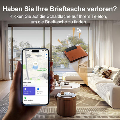 VINGNUT Dünne Geldbörsen-Tracker-Karte,Wiederaufladbarer Geldbörsen-Tracker,IP67 Wasserdicht,kompati