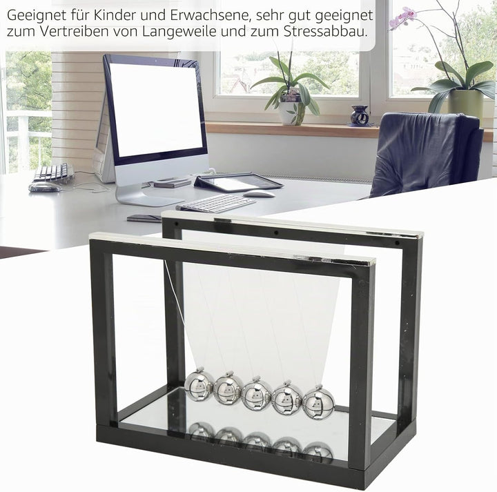 Newton Pendel Schaukel Spielzeug Physik Wissenschaft Gross Newton Cradle Balance Balls mit 5 Eisenku