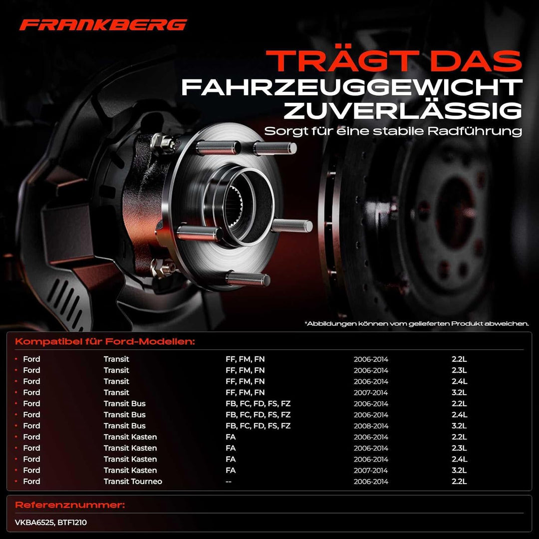 Frankberg Radnabe Radlagersatz Vorderachse für Transit FA FB FC FD FM FN FS FZ 2.2L-3.2L 2006-2014 B